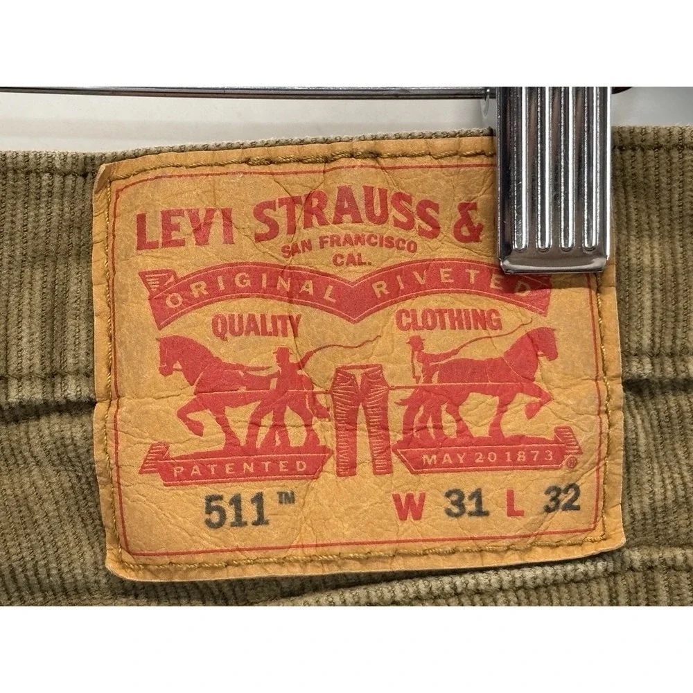 Levis Mens 511 Corduroy Pants 31x32 Slim Fit Jeans Brown Modern Cords 31x31